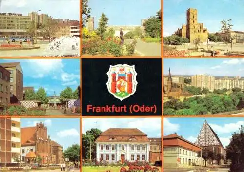 AK, Frankfurt Oder, acht Abb., Wappen, 1981