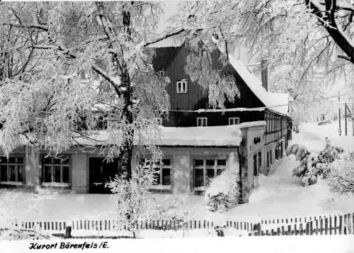 AK, Kurort Bärenfels Osterzgeb., Gaststätte, winterl. Ansicht, 1968