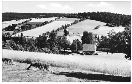 AK, Schellerhau Erzgeb., Blick zur Kirche, 1966