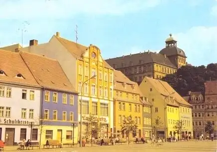 AK, Weißenfels, Karl-Marx-Platz, belebt, ca. 1988