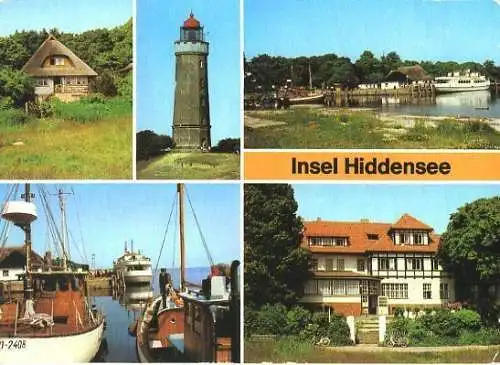 Ansichtskarte, Kloster, Insel Hiddensee, 5 Abb., u.a. HOG, 1985