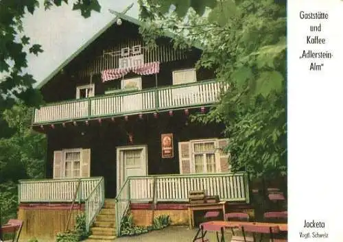 Ansichtskarte, Jocketa, Gaststätte "Adlerstein-Alm", außen, 1967