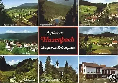 Ansichtskarte, Huzenbach Murgtal, acht Abb., 1974