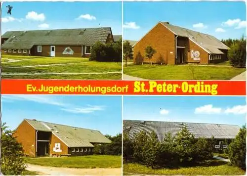 Ansichtskarte, St. Peter-Ording, Ev. Jugenderholungsdorf, vier Abb., um 1980