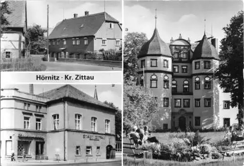 Ansichtskarte, Hörnitz Kr. Zittau, drei Abb., 1986