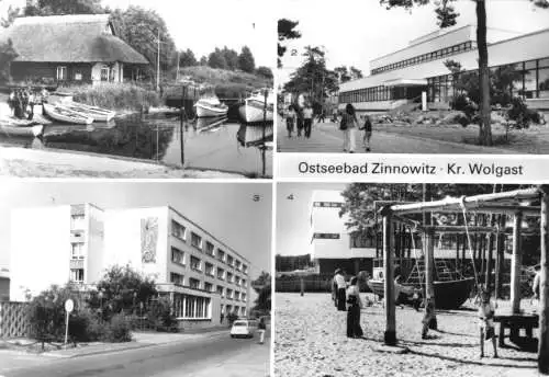 Ansichtskarte, Ostseebad Zinnowitz Usedom, vier Abb., 1984