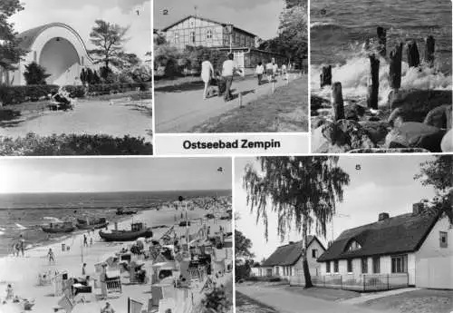 Ansichtskarte, Ostseebad Zempin Usedom, fünf Abb., 1984