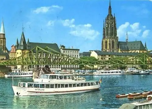 Ansichtskarte, Frankfurt Main, Teilansicht m. MS "Vaterland", 1977