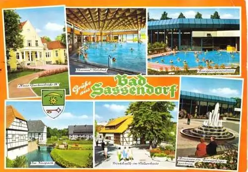 Ansichtskarte, Bad Sassendorf, sechs Abb., gestaltet, 1979