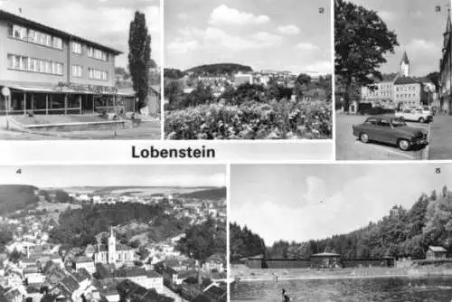 Ansichtskarte, Lobenstein, fünf Abb., 1984