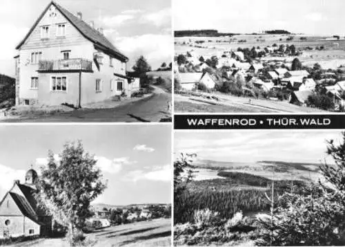 Ansichtskarte, Waffenrod Thür. Wald, vier Abb., 1970