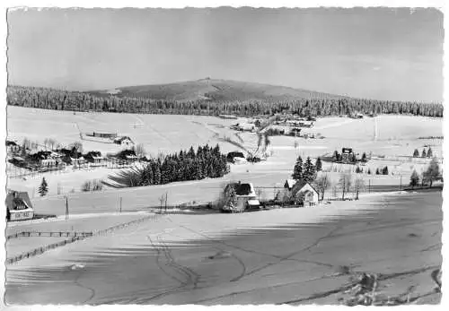 Ansichtskarte, Carlsfeld Erzgeb., winterliche Teilansicht, 1960