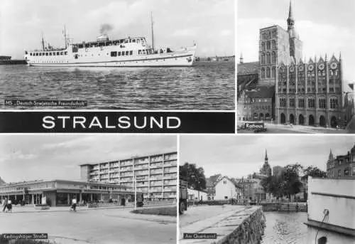 AK, Stralsund, vier Abb., u.a. Kaufhalle, 1973