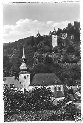 AK, Bad Berneck Fichtelgeb., Teilansicht mit Kirche