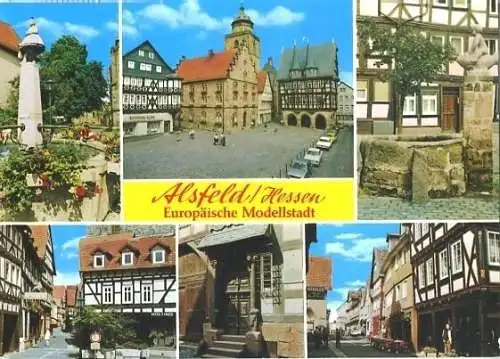 AK, Alsfeld Hessen, 6 Abb, Stadtteilansichten, ca. 1998