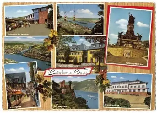 AK, Rüdesheim a. Rhein, acht Abb., gestaltet, um 1965