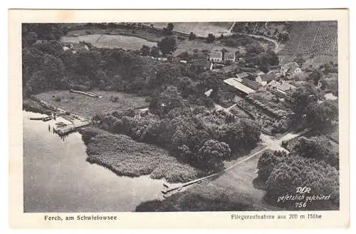 AK, Ferch bei Potsdam, Gasthaus zur Erholung, Luftbildaufnahme, um 1930