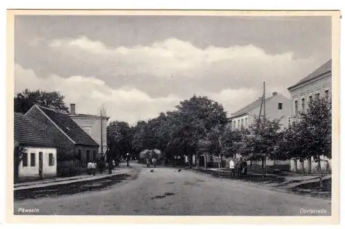 AK, Päwesin bei Brandenburg, Dorfstr., um 1940