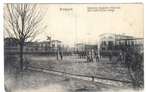 AK, Potsdam Wildpark, Kaserne Auguste Viktoria d. Lehr-Infant.-Regt., 1918