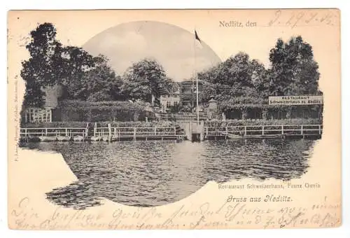 AK, Potsdam Nedlitz, Restaurant Schweizerhaus, 1905