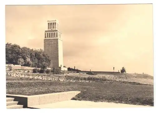 AK, Weimar, Mahn- und Gedenkstätte Buchenwald, Blick zum Glockenturm, 1959