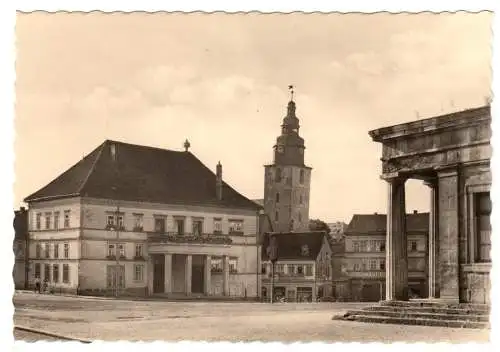 AK, Sondershausen, Markt mit Rathaus, 1962