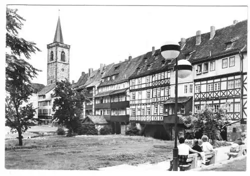 AK, Erfurt, An der Krämerbrücke, 1987