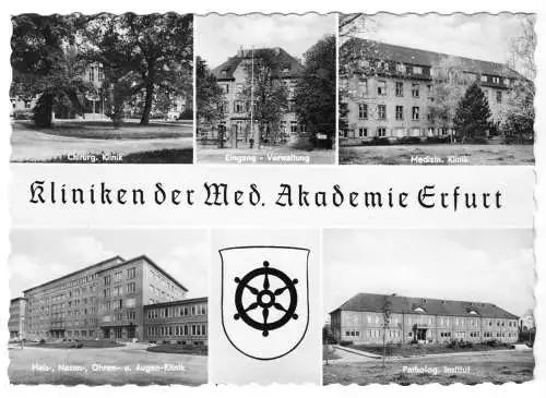 AK, Erfurt, fünf Abb., gestaltet, Kliniken der Med. Akademie Erfurt, 1961