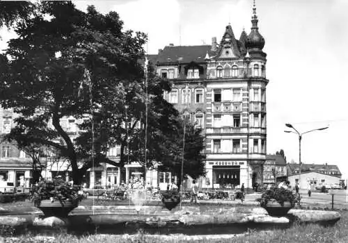 AK, Löbau, Bahnhofstr. Ecke Str. der Jungen Pioniere, 1982