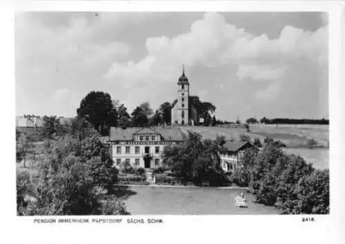 AK, Papstdorf Sächs. Schweiz, Pension Immenheim, 1961