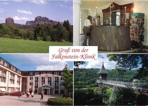 AK, Bad Schandau - Ostrau, Falkenstein-Klinik, vier Abb., 1999