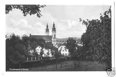 Ansichtskarte, Fürstenzell bei Passau, Teilansicht m. Kirche, 1942