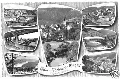 AK, Forbach im Murgtal Schwarzw., sieben Abb., 1959