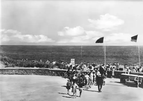 AK, Ostseebad Baabe Rügen, Strandeingang belebt, 1964