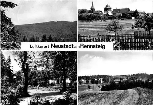 Ansichtskarte, Neustadt am Rennsteig, vier Abb., 1981