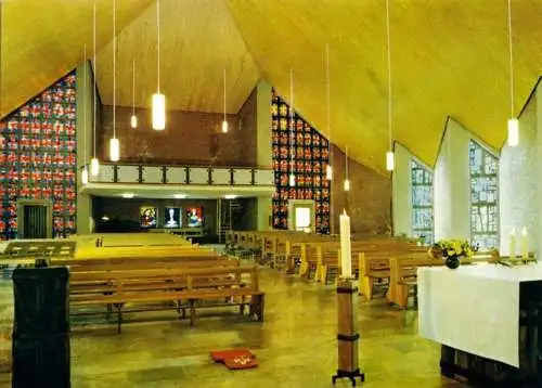 Ansichtskarte, Usseln Waldeck, Kath. St. Sturmius-Kirche, Innenansicht, um 1976