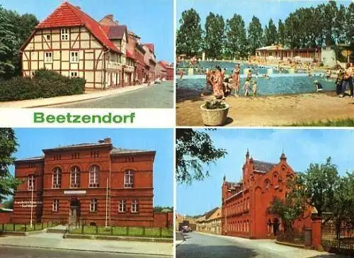 Ansichtskarte, Beetzendorf, Kr. Klötze, 4 Abb., u.a. Oberschule