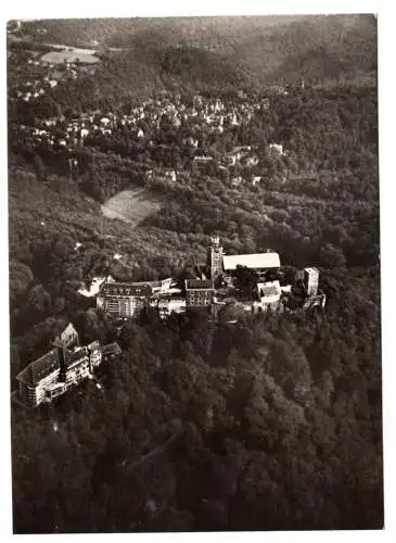 AK, Eisenach Thür., Wartburg, Luftbildansicht, um 1970