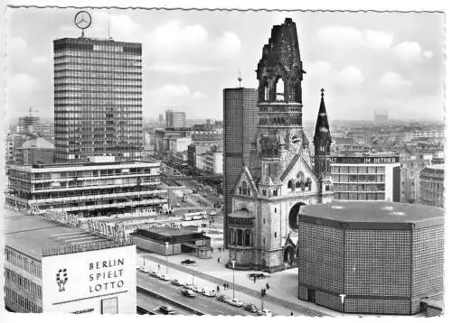 Ansichtskarte, Berlin Charlottenburg, Breitscheidplatz und Europa-Center, um 1965