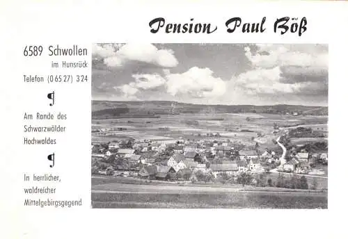 Tour. Prospekt, Schwollen Hundsrück, Pension Paul Böß, um 1965