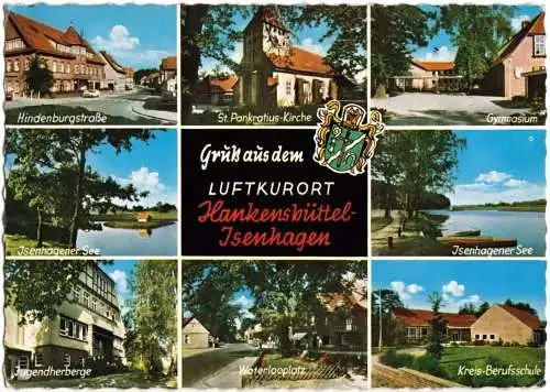 Ansichtskarte, Hakensbüttel - Isenhagen, acht Abb., um 1970