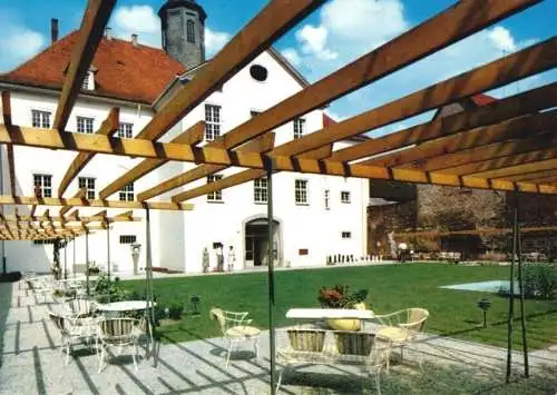 Ansichtskarte, Bad Karlshafen, Rathaus, Innenhof, Freiluft - Schach,  um 1970