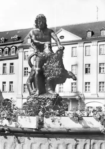 Ansichtskarte, Gera, Simsonbrunnen, 1978