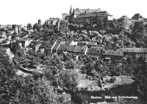 Ansichtskarte, Bautzen, Teilansicht vom Proitschenberg, 1972