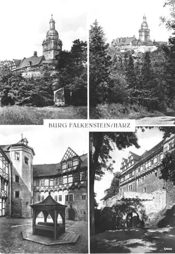 Ansichtskarte, Meisdorf, Burg Falkenstein Harz, vier Abb., 1961