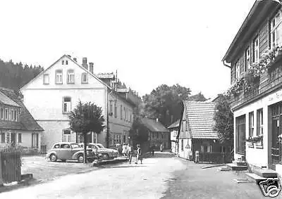 Ansichtskarte, Altenbrak Harz, Straßenansicht mit HO-Hotel, 1978