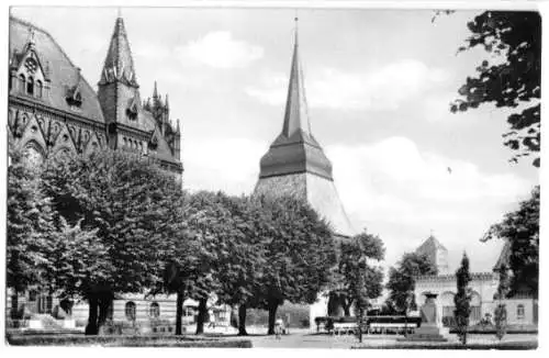 Ansichtskarte, Rostock, Partie am Steintor, 1958