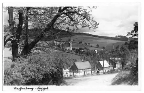 Ansichtskarte, Rechenberg Erzgeb., Teilansicht, 1954, Echtfoto