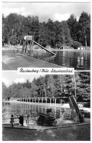 AK, Rastenberg Thür., Schwimmbad, zwei Abb., 1967