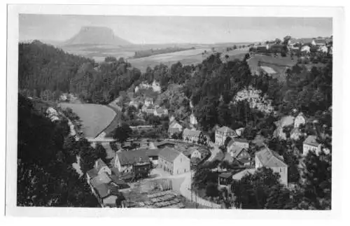 Ansichtskarte, Porschdorf Sächs. Schweiz, Teilansicht, 1955